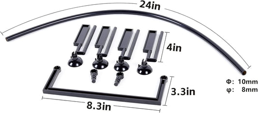 Aquarium Floating Plant Corral, Intercepting Floating Plants from Filters and Heaters, Adjustable Height with Water Level, Can Be Used to Framed and Frameless Aquariums. (Combo Pack).