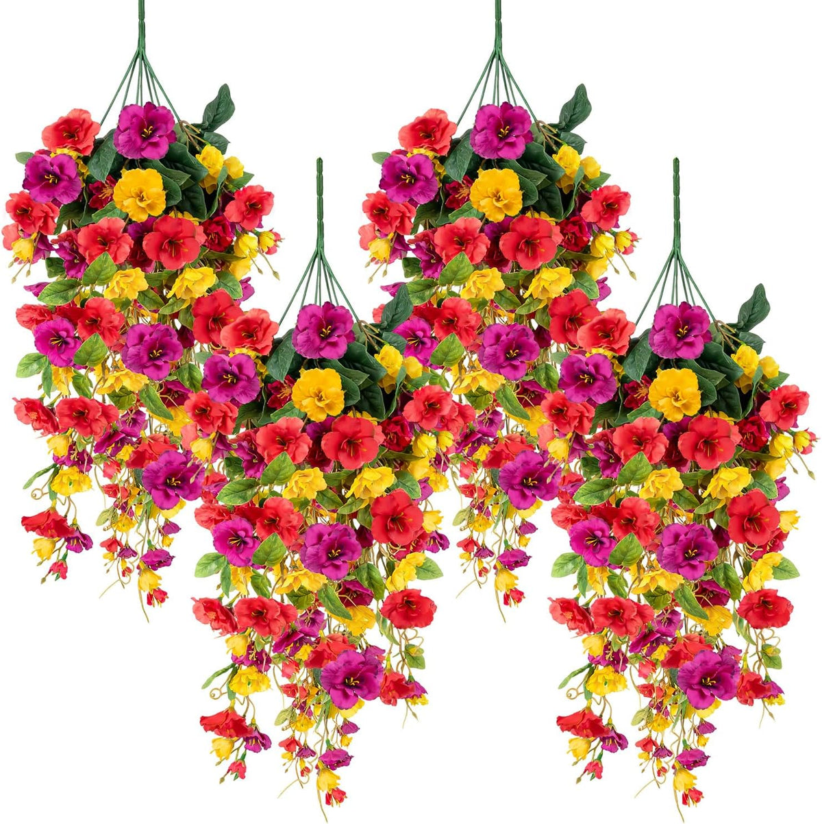 2 Pcs Fake Hibiscus Artificial Hanging Flowers