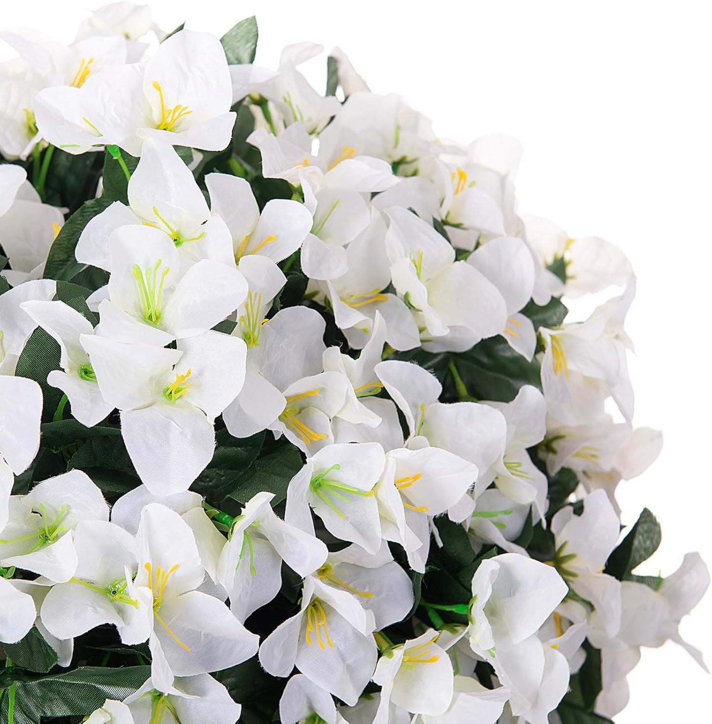 INXUGAO 2 pcs Artificial Faux Bougainvillea Flowers Plants for Outdoor Outside Summer Decoration, Fake Silk UV Resistant Long Trailing Vines for Front Door Porch Planter Balcony (Double Lotus)