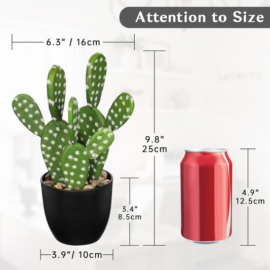 Artificial Cactus Plants 10.8" Small Faux Cactus Plants Indoor Fake Desert Cacti Succulents Plants Artificial Plant Indoor with Pot Cactus Decorations for Home Decor Office Desk Tabletop Shelf