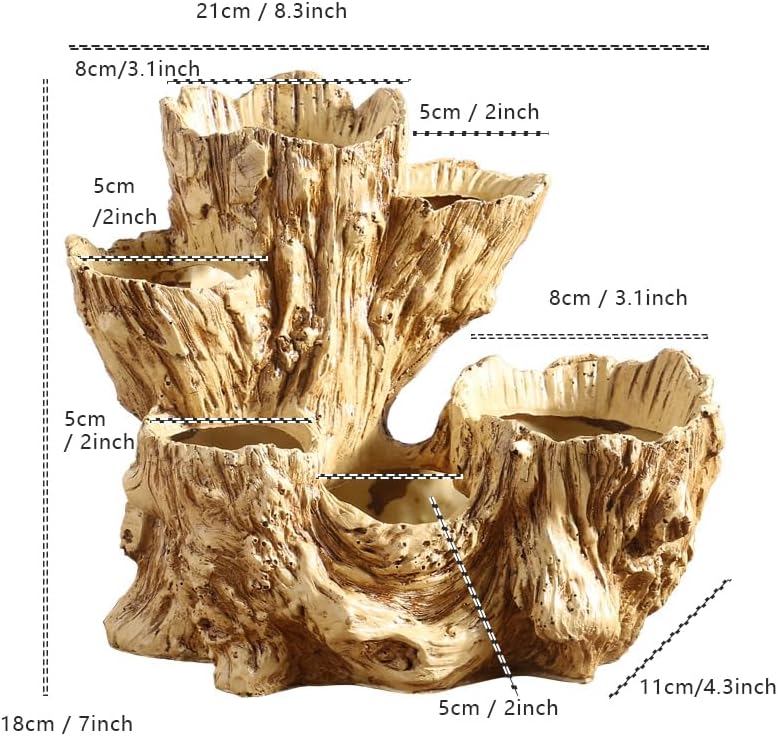 Driftwood Planter Faux Wood Resin Succulent Planter Stump Log Like Pot