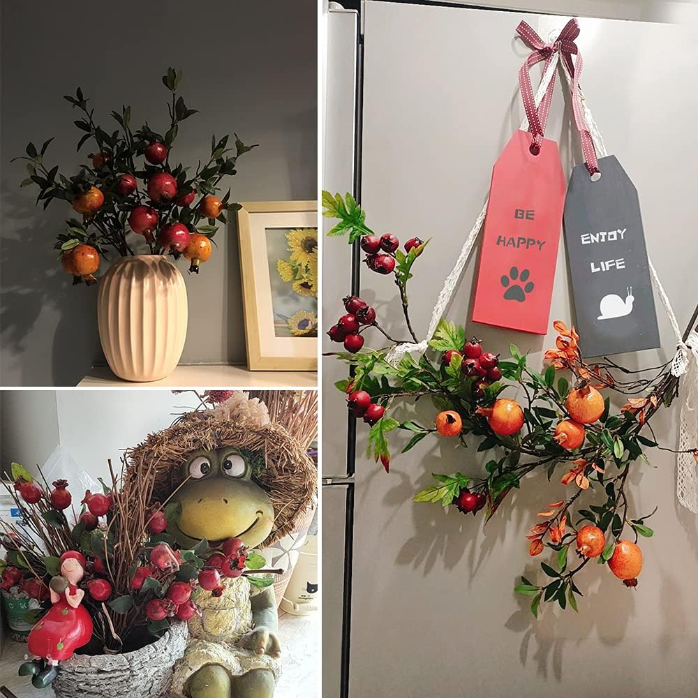 Mini Artificial Pomegranate Fake Fruit Simulation Home Kitchen Party Decorate Emulation Food Teaching Aid Festival Decorations 20PCS