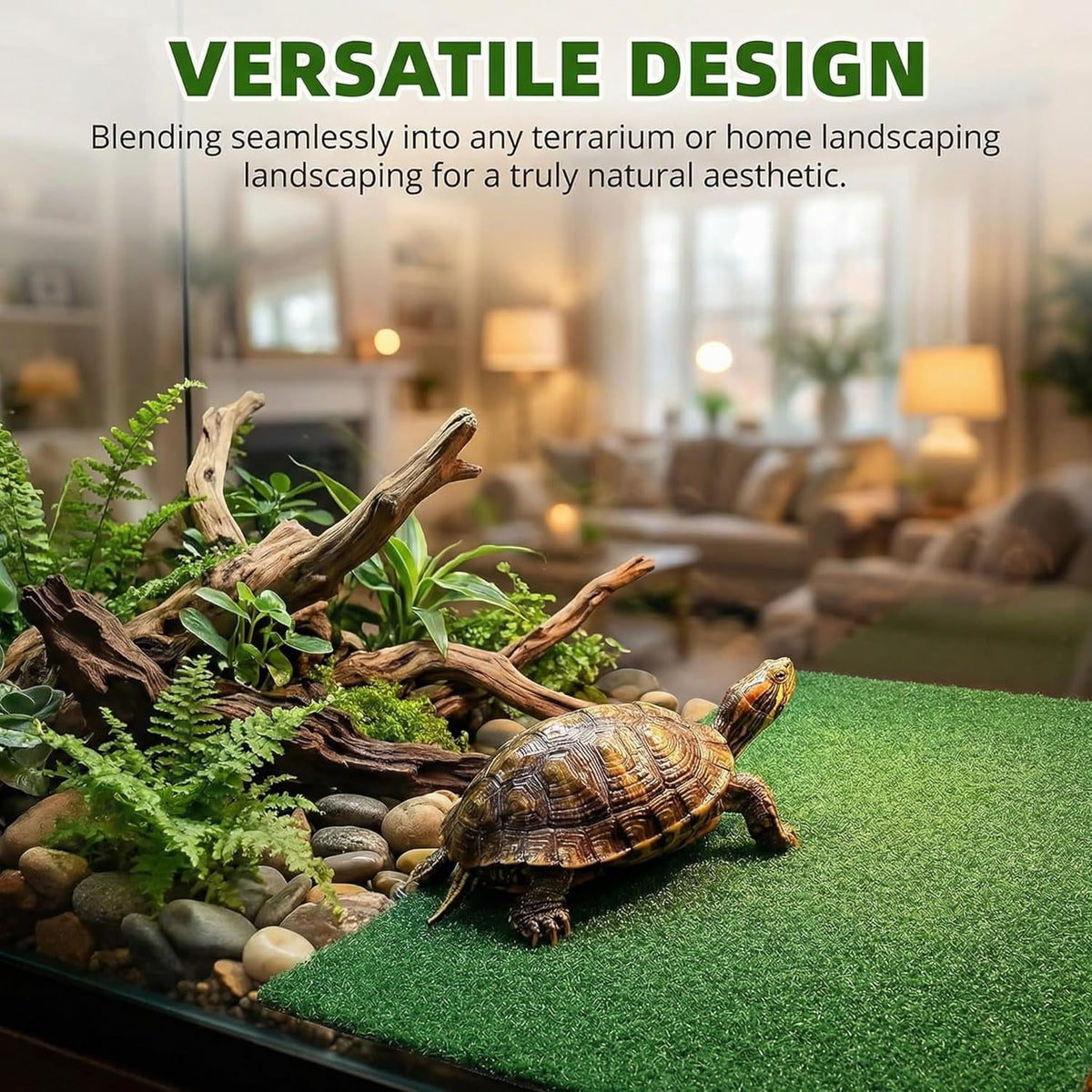 Turtle Basking Platform Artificial Grass Anti-Slip Turf Mat