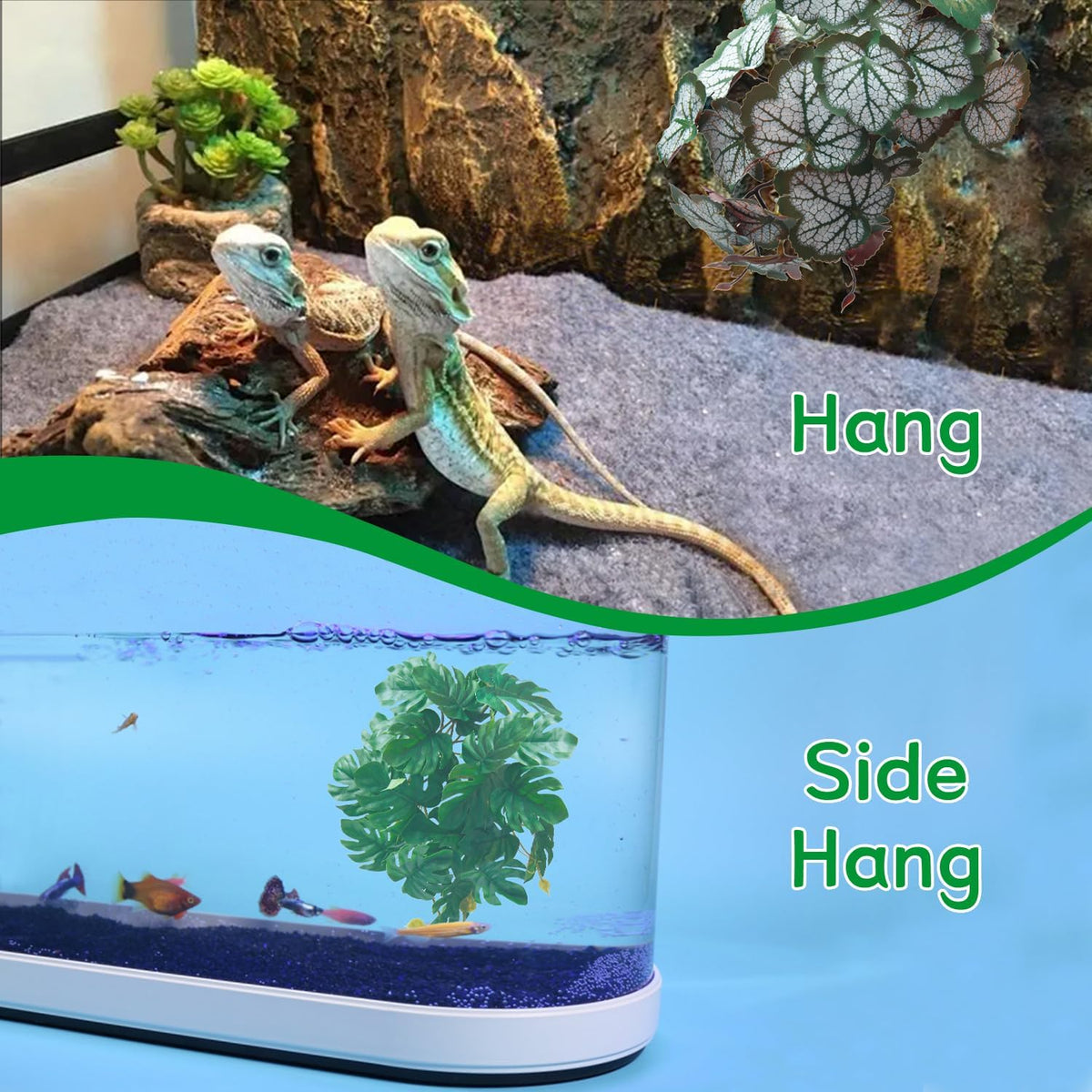 40cm/16in Aquarium Decorations Artificial Plants Fake Plastic Water Grass for Fish Tank Aquarium Decor Hanging Plants