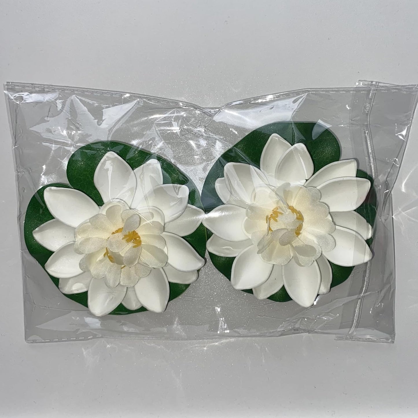 9pcs Artificial Floating Foam Lotus Flowers with Artificial Lotus Leaves, Lily Pads for Lake, Pond Plants Ornaments for Pool Aquarium Water Decoration, White