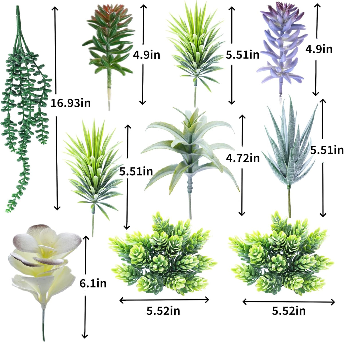 25 Pcs Artificial Succulent Plants Fake Succulents Assorted Unpotted Suitable for Office Garden Interior Decor