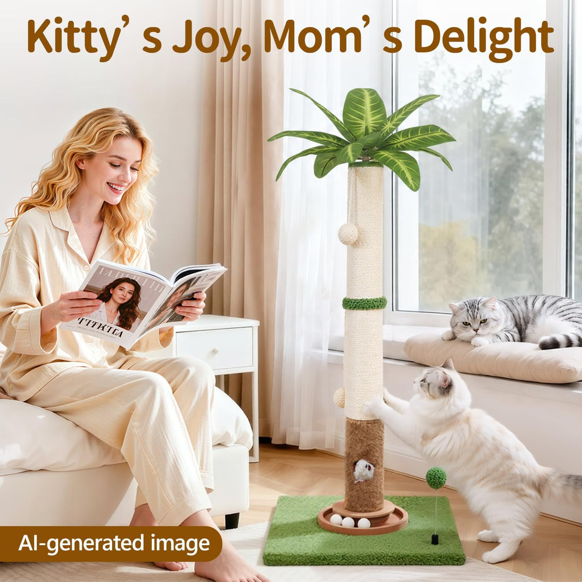 41" Cat Tree Tower Condo Scratch Post Stand for Indoor Small Cats