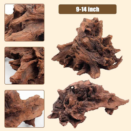 Driftwood for Aquarium, 2 Pieces 14-18 Inches Large Natural Drift Wood Fish Tank Assorted Branch Decorations for Reptile Hide - Colors B
