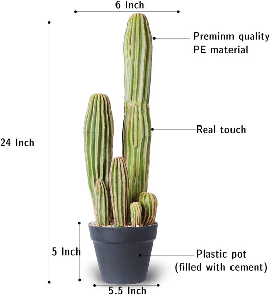 Artificial Cactus Fake Big Cactus 24 Inch Faux Cacti Plants for Home Garden Office Store Decoration