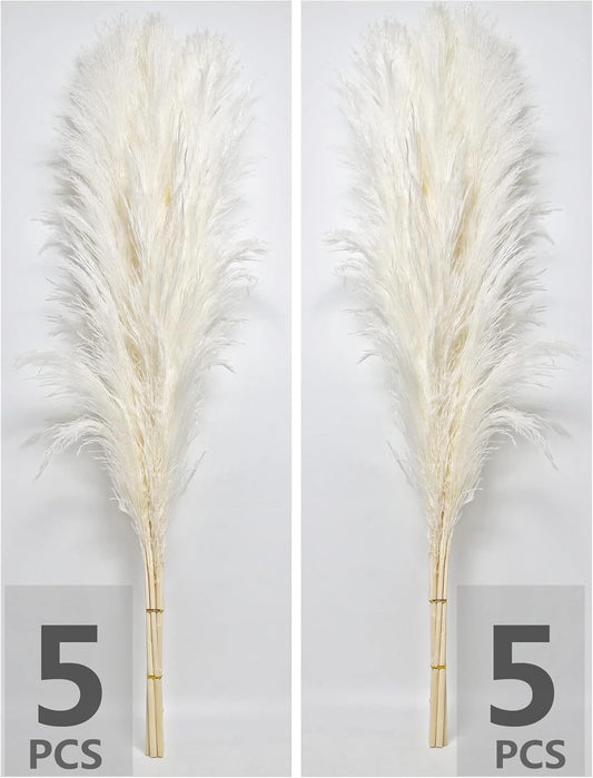 110 PCS of Boho Pampas Grass Decor, Naturally Dried Pompas, Bunny Tails Dried Flowers, and dried eucalyptus. Perfect for Weddings, Boho Party Decorations, and Table Decor.