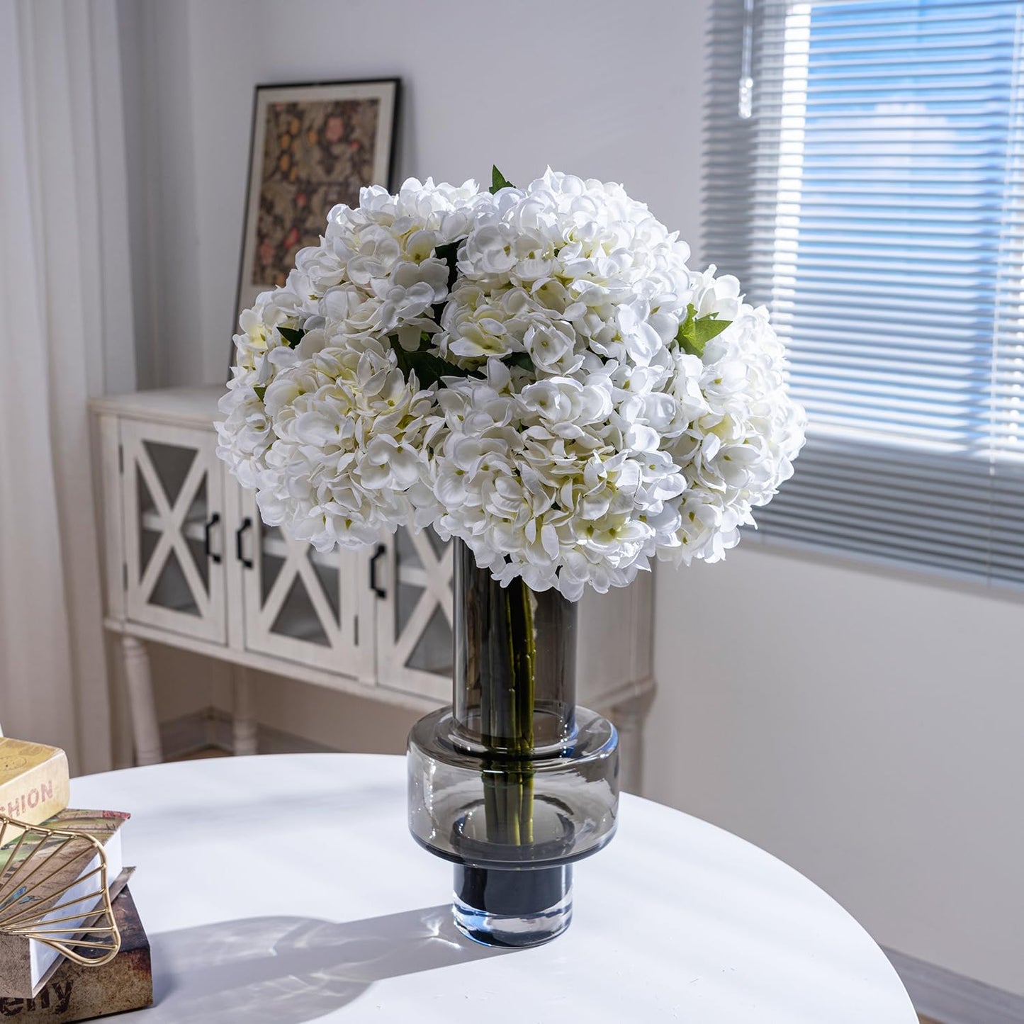10PCS Faux Hydrangea Flower Hydrangea Artificial Flowers Hydrangea Bouquet Faux Flower Table Centerpieces for Home Wedding Bridal Bouquet Office Party DIY Floral Decor