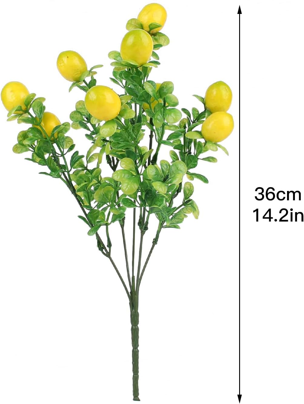 3 Pack Artificial Lemon Branches for Vases, 14 Inch Fake Lemon Decor Lifelike Plant Decor Fake Tree Branches for Home Kitchen Decor Table Centerpiece