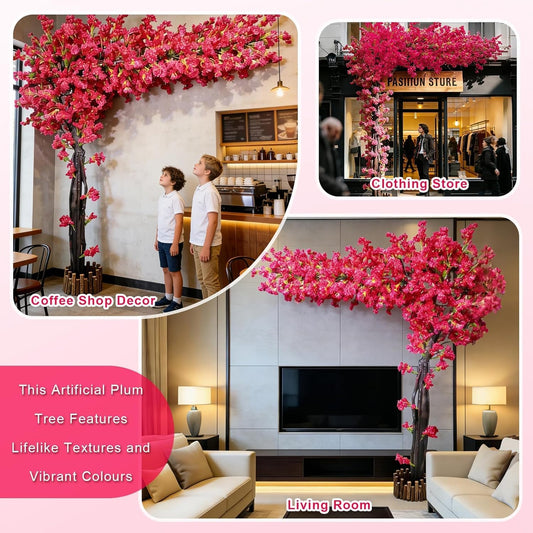 Large Pink Artificial Bougainvillea Tree, Indoor Outdoor Faux Plant