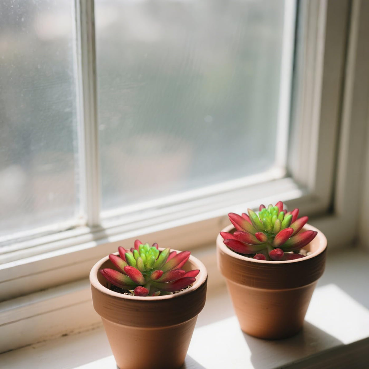 2pcs Artificial Succulent Plants, Realistic Fake Succulents, Fake Plants for Garden Arrangement Decor, Red