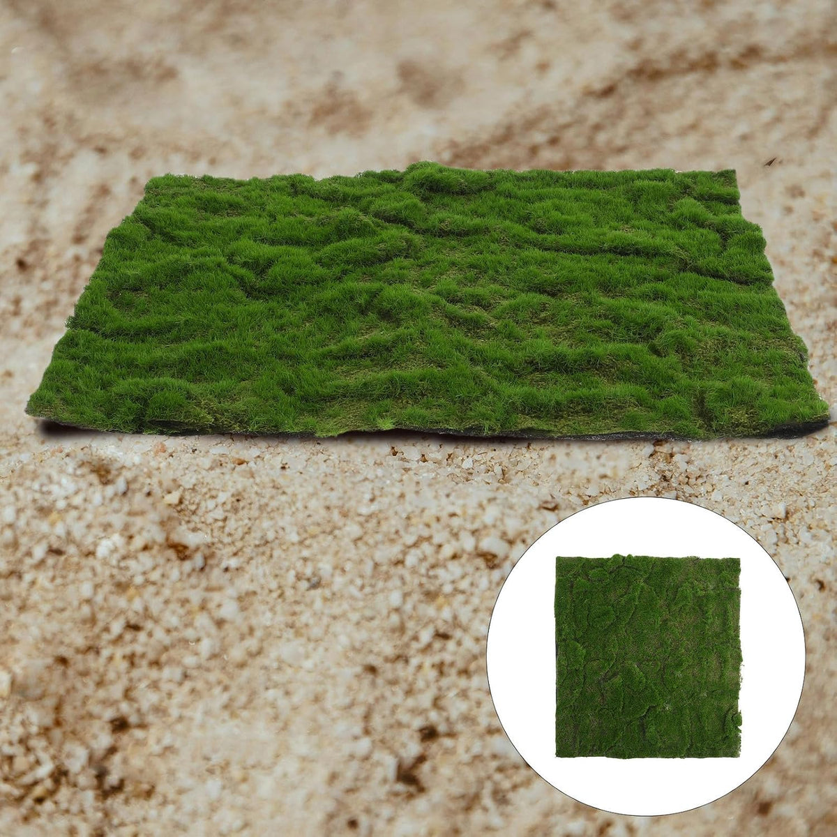 Artificial Moss Grass Turf Tile 30Cm X 30Cm Faux Green Grass Patch for Bonsai, Reptile Moss Terrarium Decoration, Indoor Outdoor Table Mat Home Garden Décor