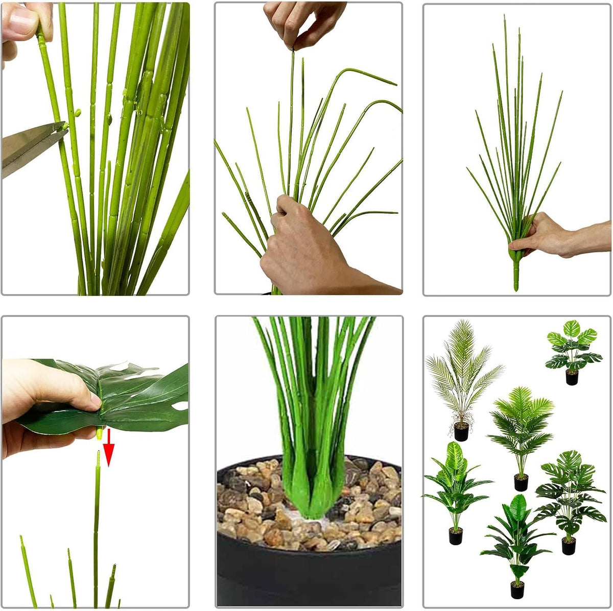 Artificial Plants in Pots Large Fake Tree Floor Faux Tropical Plants Decorative Greenry House Potted Tall for Home Office Living Room Decor Indoor Garden Outdoor (80cm Tropical Banana)