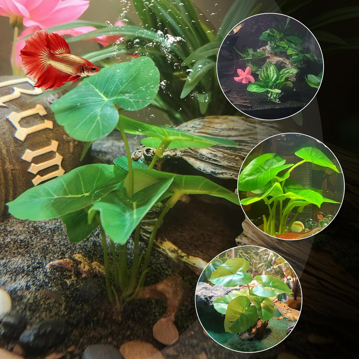 12 Pack Silk Aquarium Plants Betta Fish Tanks Decor,Betta Hammock 6-inch Fish Tank Plants Aquarium Decor,Suitable Artificial Fish Tank for Betta,Goldfish & Reptile Tanks Ornament Accessories