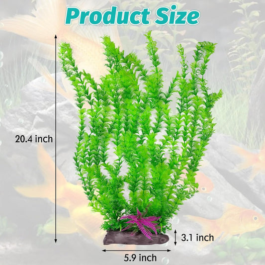Aquarium Plastic Plants Aquarium Decor Artificial Fish Tank Plants,Tall Fish Tank Decorations, Extra Large Aquarium Plant 20.4-inch Tall,1PCS