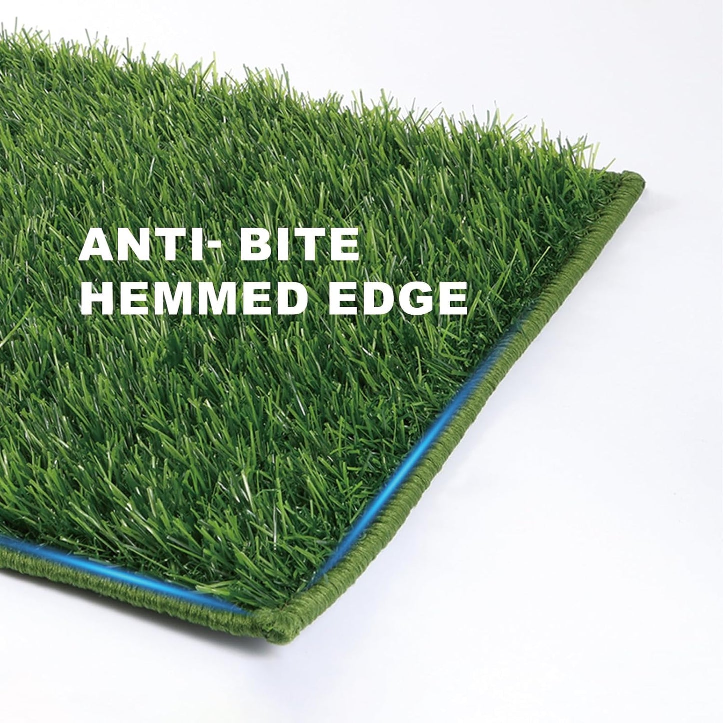Grass Pee Pads for Dogs Potty, Artificial Grass Patch Odor Free | 2PCS Fake Grass with Fully Permeable Backing for Fast Drainage, Indoor Porch Potty Grass Hemmed Edge Turf, Easy Clean