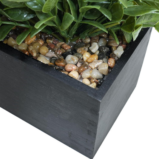 15" Assorted Artificial Succulent Arrangement Assorted Succulents in Rectangular Wooden Planter Faux Potted Plant for Farmhouse Table Centerpiece Windowsill Shelf Desk Mantel Greenery Décor