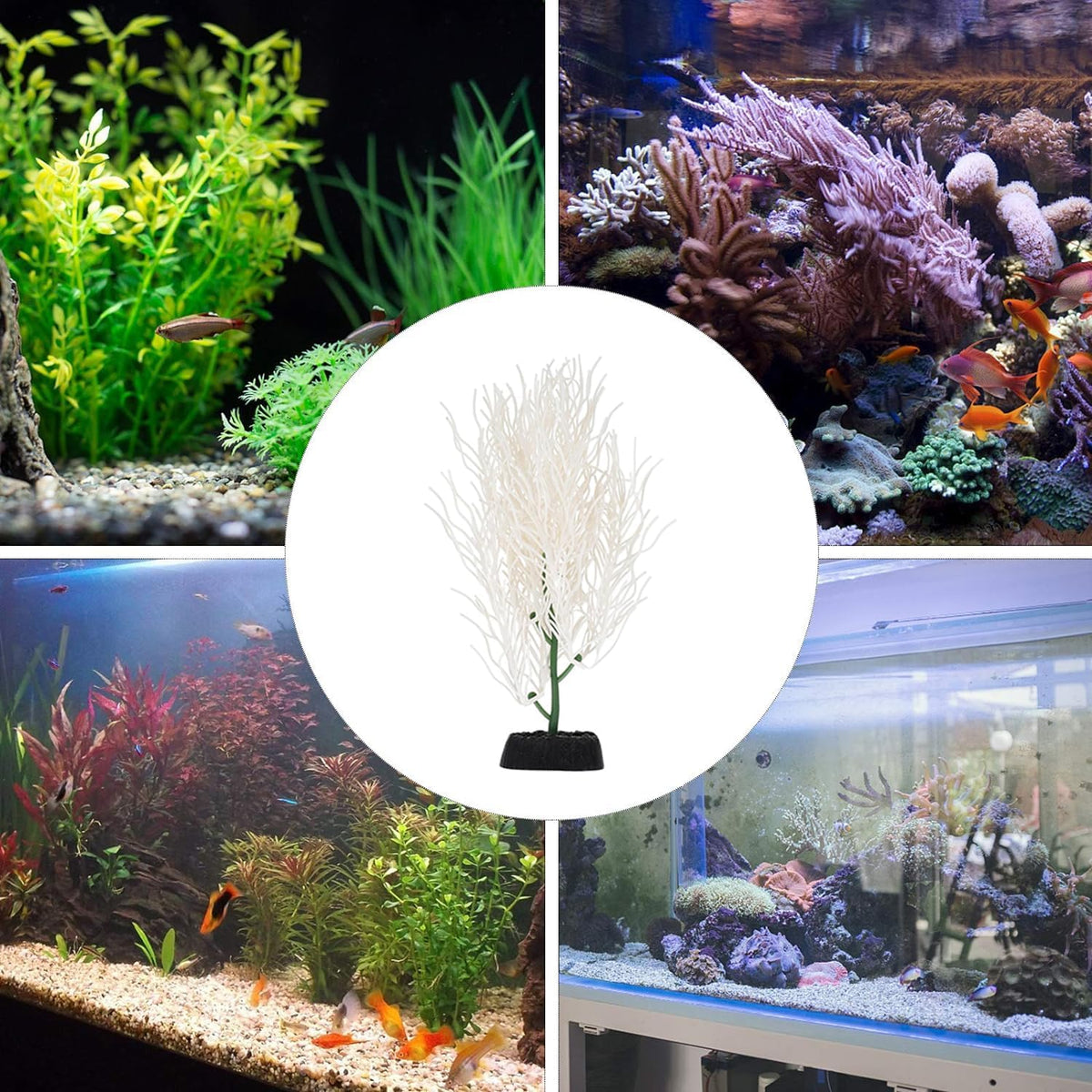 Aquarium Plants Silicone White Fish Tank Decorations Plastic Plants Betta Fish Tank Accessories Aquarium Decor