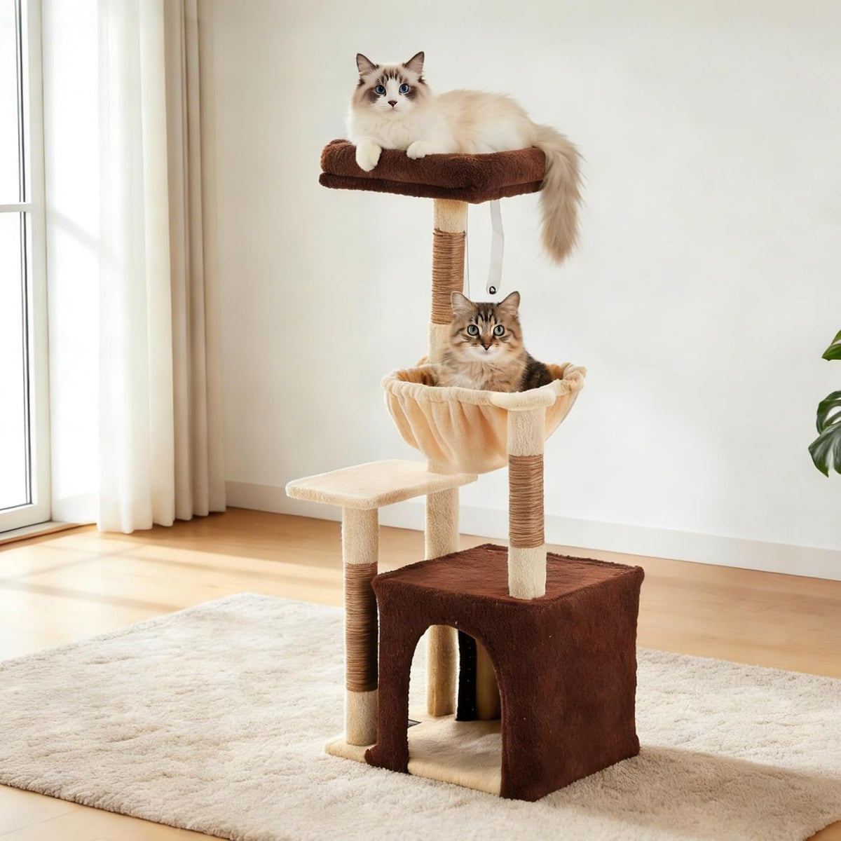 39.8-Inch Small Cat Tree for Indoor Cats, Green