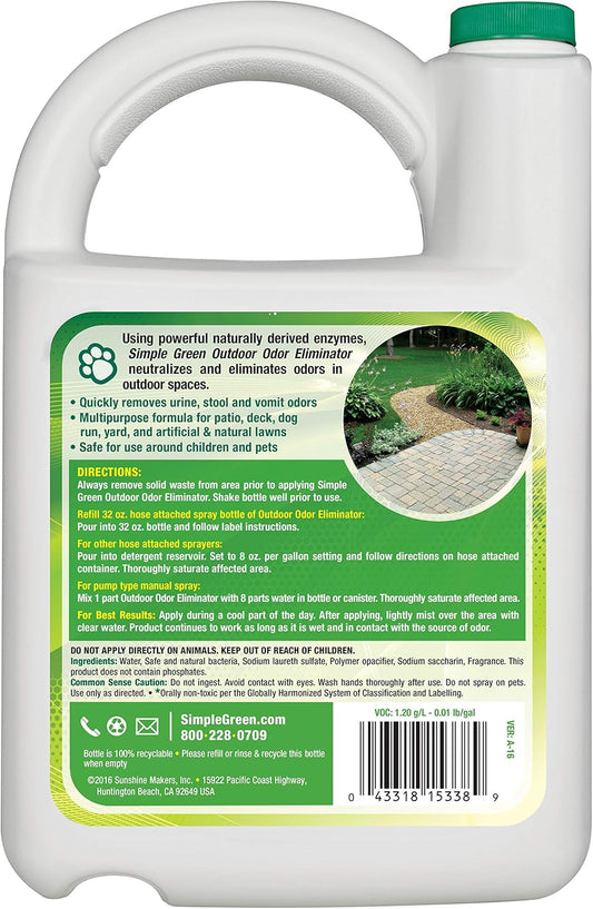 Outdoor Odor Eliminator for Pets, Dogs, 1 gallon Refill - Ideal for Artificial Lawns & Patio, Milky White