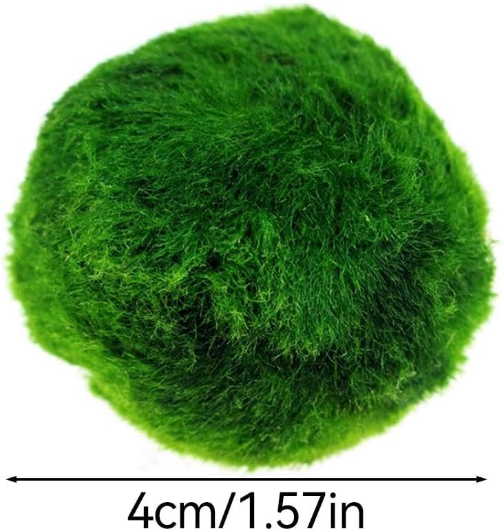 Moss Balls Decorative - Green Moss Balls Decorative, Natural Aquarium Plants Natural Handmade Ball Vase Fillers for Fish Tank Decor & Ecological Bottles (5cm)