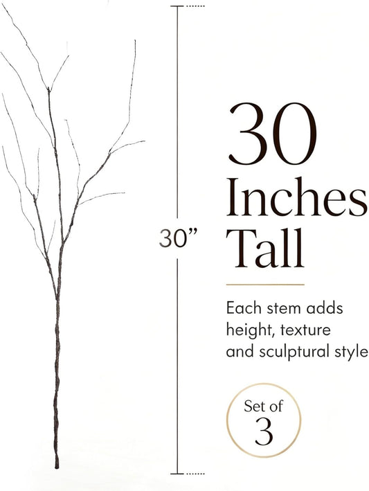 Curly Willow Branches - Artificial Twigs for Vases 30 Inches | Faux Branches Decorative Sticks, Dried Tree Branch Decor Stems DIY Crafts, Garden, Home, Hotel, Farmhouse Vase Decor