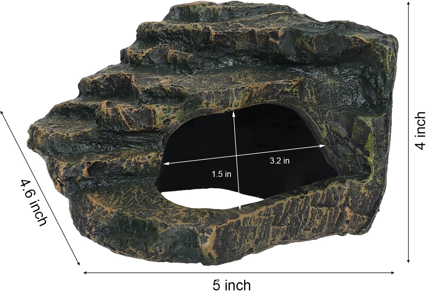 Aquarium Decor Mountain View Stone Ornament, Premium Landscape Fish Tank Decorations, Fish Tank Accessories, Ideal for Betta, Snails, Turtle, Hiding, Playing, Basking and Resting Spots