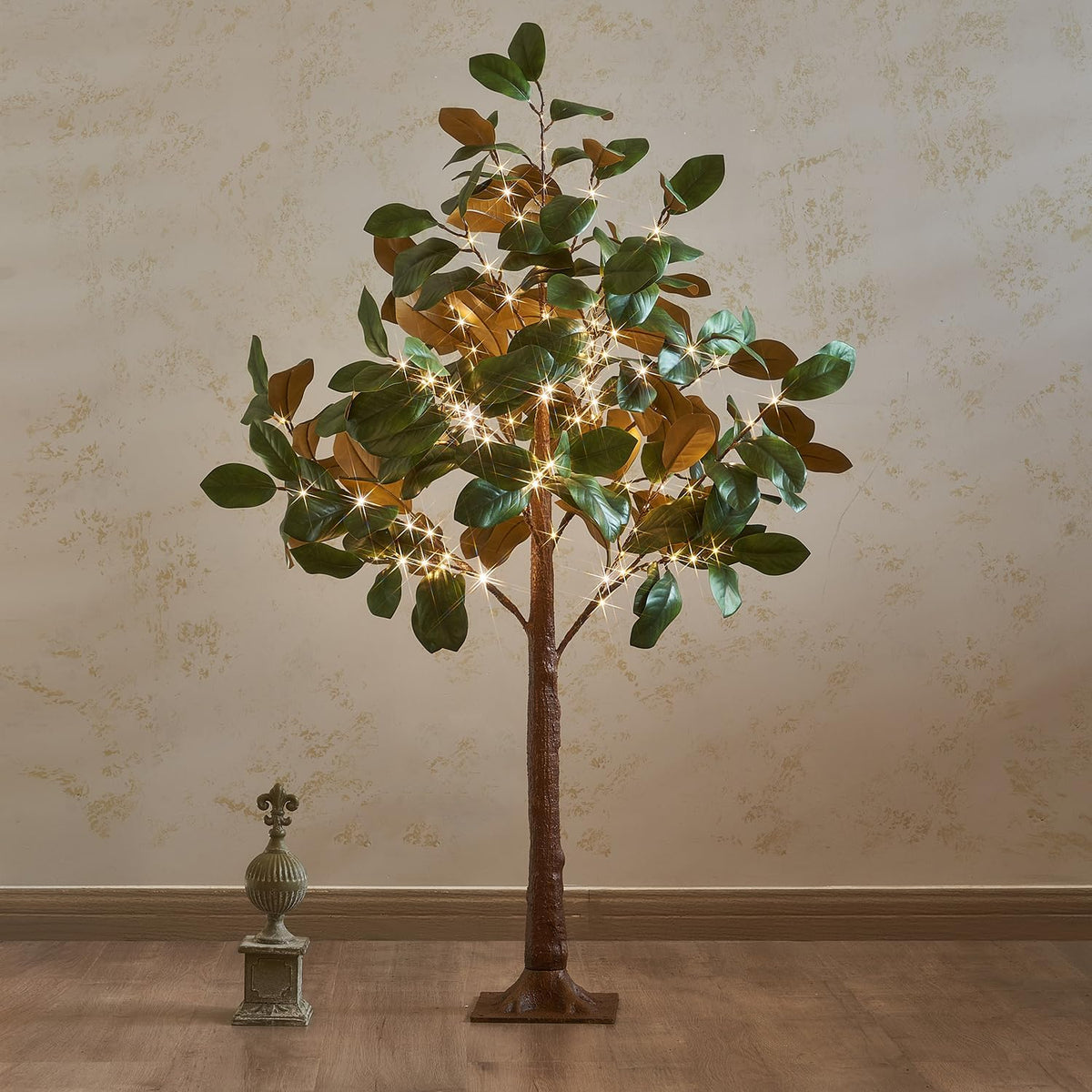 Lighted Magnolia Tree 6FT 280 LED Fairy Lights, Faux Plant Tree with Lights for Indoor Outdoor Wedding Room Spring Decoration
