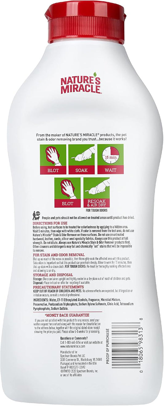 Outdoor Stain & Odor Remover, 64 fl oz, Removes Dog & Cat Messes, Convenient Flip & Go Sprayer, Ready-to-Use, Multi-Pet & Multi-Mess Formula