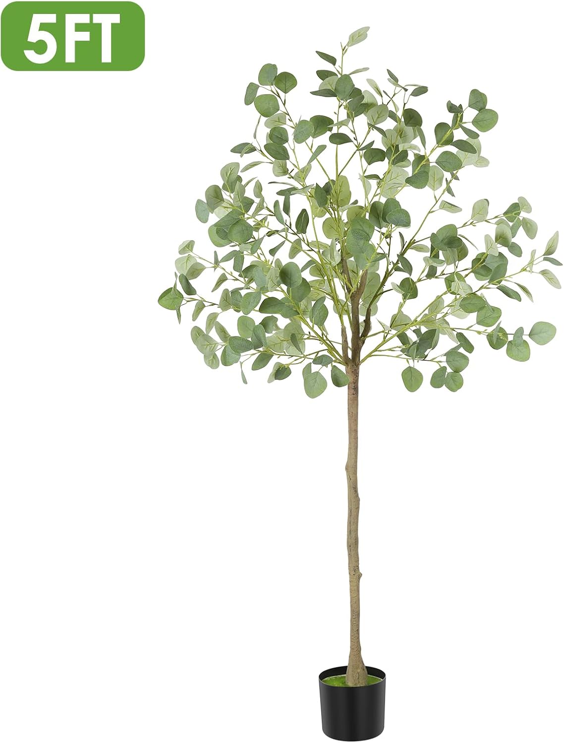 Artificial Eucalyptus Tree,6Ft Tall Fake Potted Tree Silk Faux Eucalyptus Tree with Plastic Nursery Pot, Artificial Plants for Home Office Indoor Decor