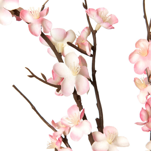 4Pcs Cherry Blossom Branches Artificial Flowers for Spring Summer Indoor Decoration,Faux Long Stem Artificial Flowers for Wedding Home Office Bedroom Party Table Centerpieces Decor(White)