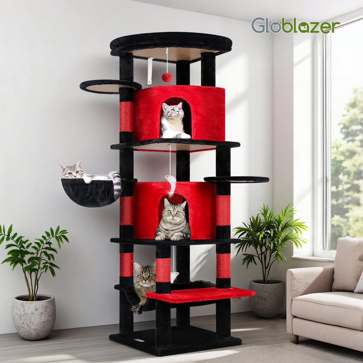 Cactus Corner Cat Tree Tower with Scratching Post, C51, Green