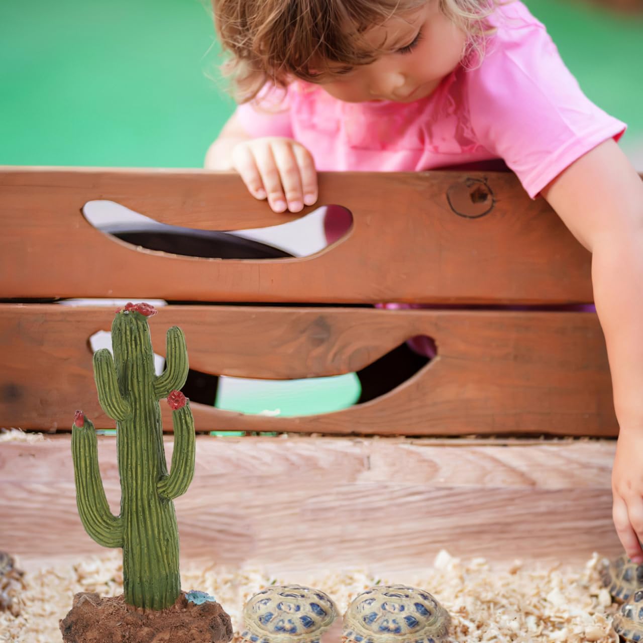 Artificial Cactus Plant Small Terrarium Decor Resin Desert Diorama Project Fake Cactus for Sand Table Landscape Scene Reptile Habitat Decoration