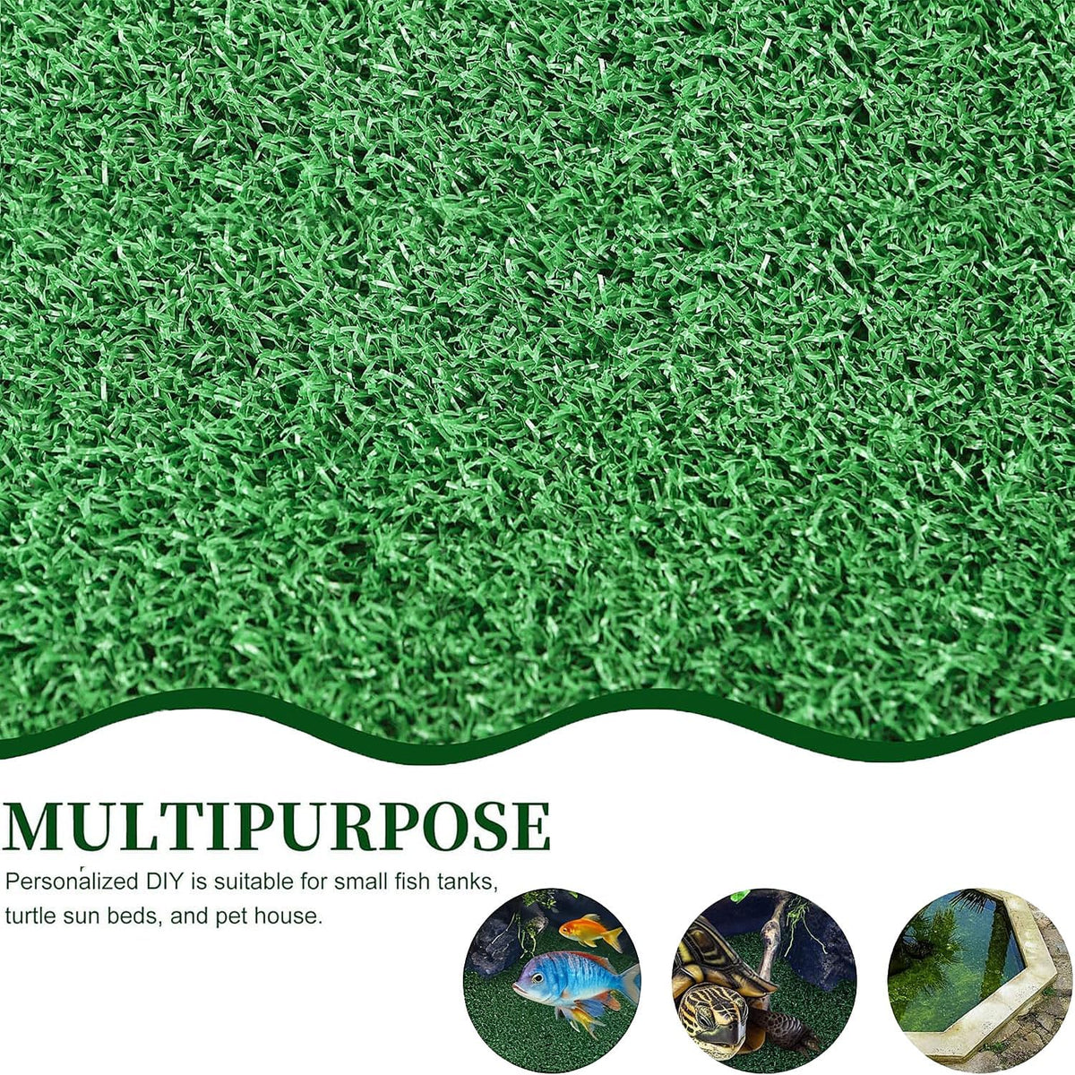 Turtle Basking Platform, Turtle Aquarium Basking Artificial Grass Turf Basking Platform Accessories Grass Lawn, Pet Turf Artificial Fake Grass Mat