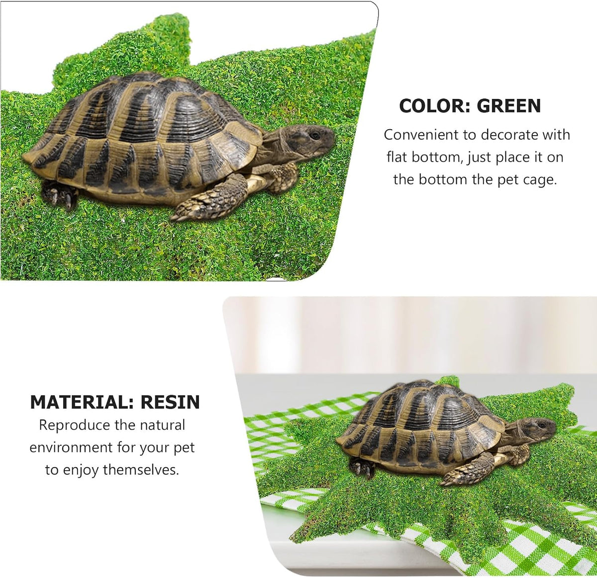 Reptile Landscape Simulation Lawn Terrarium Decor Resin Green