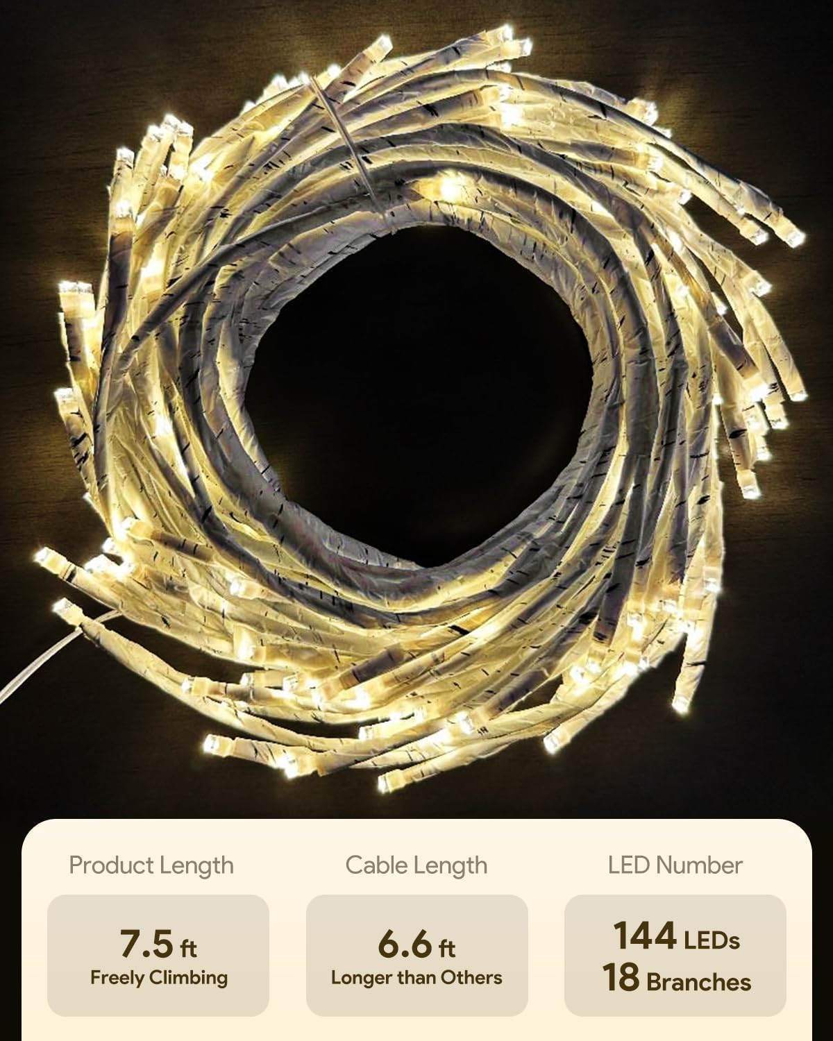 Enchanted Willow Vine Lights with Remote, Christmas Swags Decorations Indoor Room Decor, 18 Branches 144 LEDs Lighted Willow Vine Lights for Walls Bedroom Home Decor