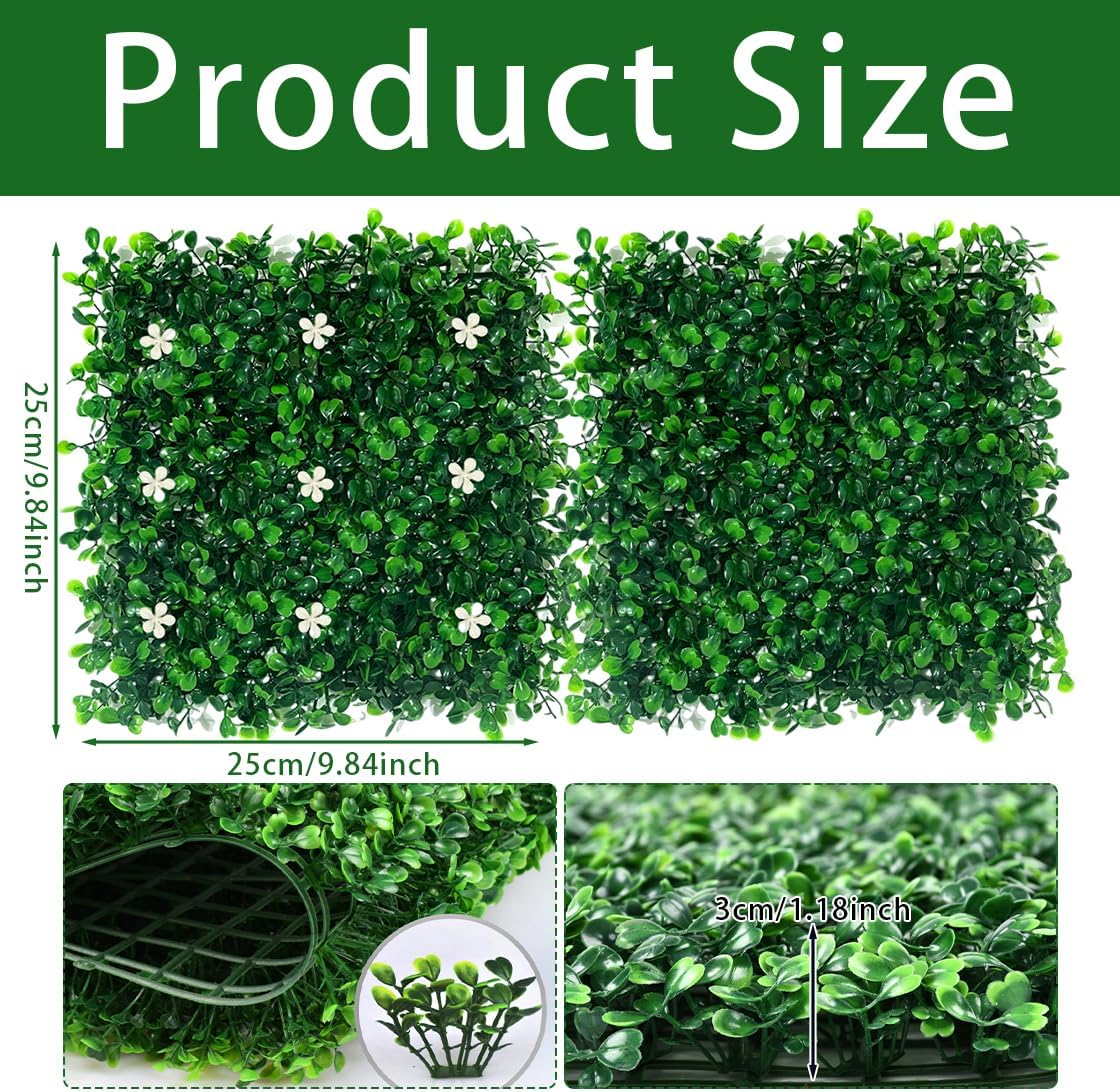 2pcs Hermit Crab Climbing Toys, 10x10 Inch Faux Grass Mat Reptile Plants Artificial Boxwood Panels Reptile Tank Accessories for Bearded Dragon Lizard Terrarium Decor (Green)