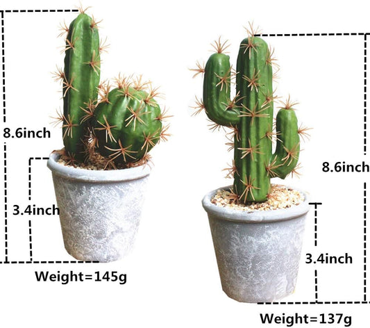 Artificial Succulent Plants Faux Cactus Decorative Succulents Potted Fake Cacti with Gray Pots Artificial Cactus for Bathroom/Home Decor House Decorations(B Set)