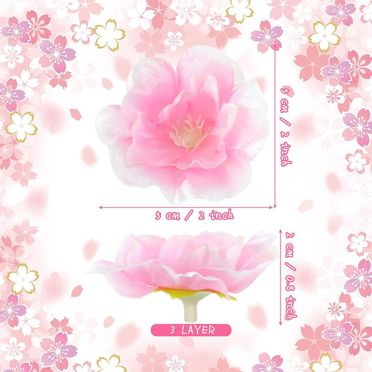 100 Pcs Artificial Cherry Blossom Flowers Silk Petals,4 Colors