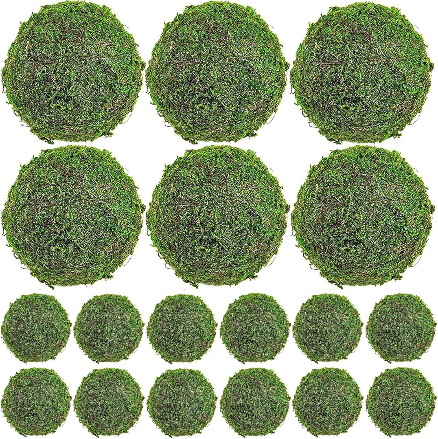 12pcs Moss Balls Decorative Faux Green Dried Artificial Moss Balls for Centerpiece Bowls for Home Garden Wedding Party Decor (2"-Set of 12)
