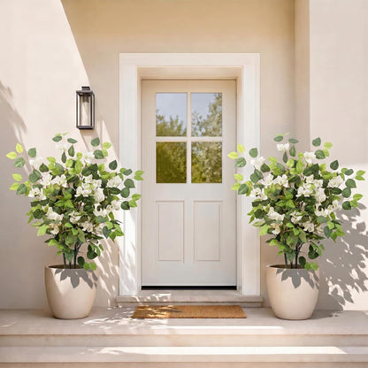 2 Pack 34" Artificial Bougainvillea Tree with Lush Pink Blooms