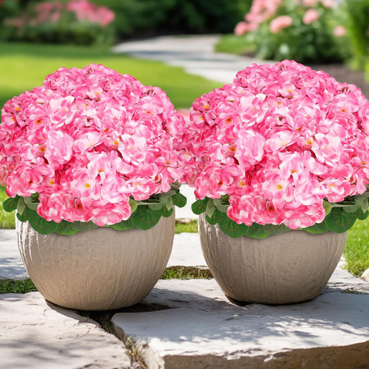 6 Bundles Artificial Flowers for Outdoors, Faux Geraniums Realistic Red Christmas Flowers, Faux Plants Outdoor UV Resistant for Garden Patio Porch Window Box Home Indoor Outdoor Decor (6, Red)