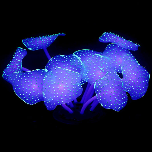 Silicone Coral Plant Decorations Glowing Artificial Ornament for Fish Tank Aquarium, Green, Ball Shape