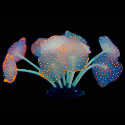 Silicone Coral Plant Decorations Glowing Artificial Ornament for Fish Tank Aquarium, Green, Ball Shape