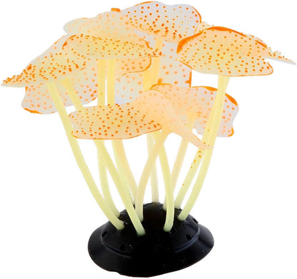 Silicone Coral Plant Decorations Glowing Artificial Ornament for Fish Tank Aquarium, Green, Ball Shape