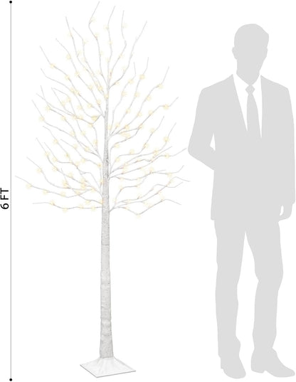 3Pack Lighted Birch Tree Prelit Trees for Indoor Outdoor Christmas Decor