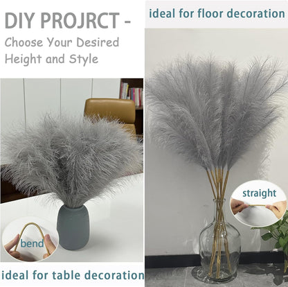 38" 10 Stems White Pampas Grass Tall Decor - Faux Pampas Grass Decor Tall for Floor Vase Boho Home Wedding Mothers Day Decoration